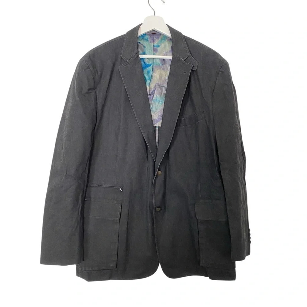 Kroon Gray 2 Button Sport Coat Blazer Jacket Mens Size 45R